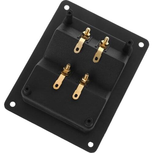 Terminal Cup Connector 266 Parts Express Binding Posts Gold Banana Jacks Recessed Bi-Amp Speaker Box Black QXNF
