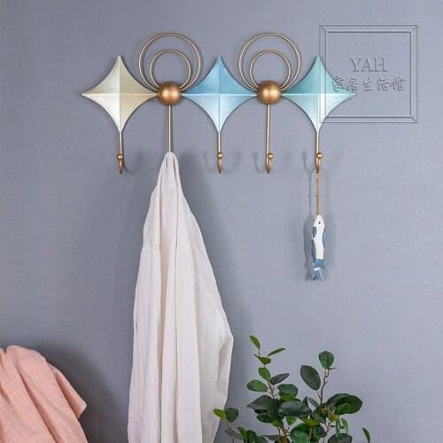 Creative Wrought Iron Decoration Linked To The Door Coat Key Trumpet Hanger Sundries Kitchen Wall Ornaments