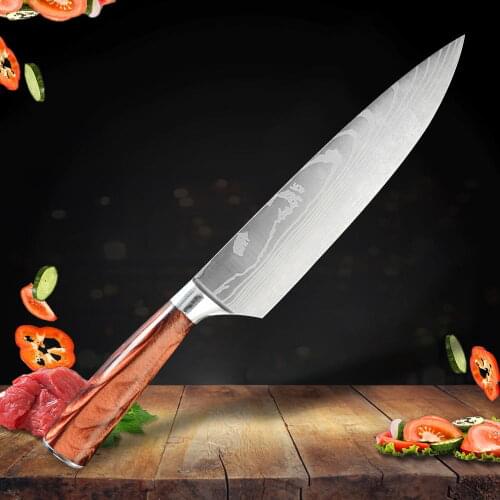 ZEMEN 8 Inch Chef Knife Kitchen Cleaver Cutlery Stainless Steel Butcher Knife Slicing Boning Chopping Cooking Tool Quality Steel