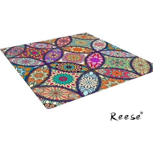 Reese Square European Rugs Vintage Printed Bohemian Floral Carpets For Living Room Bedroom Anti Slip Easy Clean Customizable