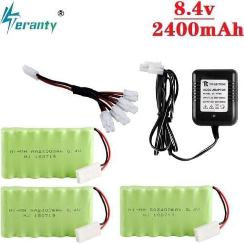 M Model ) Ni-MH 8.4v 2400mah Battery + 8.4v Charger For Rc toy Car Tank Train Robot Boat Gun AA 8.4v Rechargeable Battery Pack