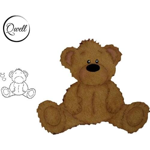 134.6*117.3mm Mini Cute Teddy Bear Metal Cutting Dies Stencil For DIY Scrapbooking Craft Paper Card Album Making Template 2020