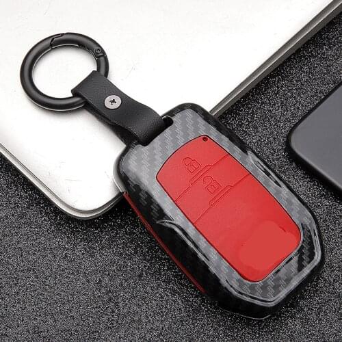 Carbon fiber silicone Car Key Case Cover Shell Fit Toyota Chr C-hr Land Cruiser 200 Avensis Auris Corolla 2018 2020 Accessories