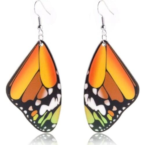 4 Pairs Acrylic Flying Butterfly Dangle Earrings Kit Stainless Steel Hook Insect Fashion Jewelry For Women Girls Gifts