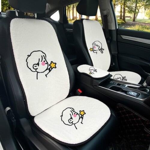 Car Seat Covers Set Universal Seat Protector Car Accessories Interior Woman Cars Seat Cover Sets for Women Girls Cute Cartoon