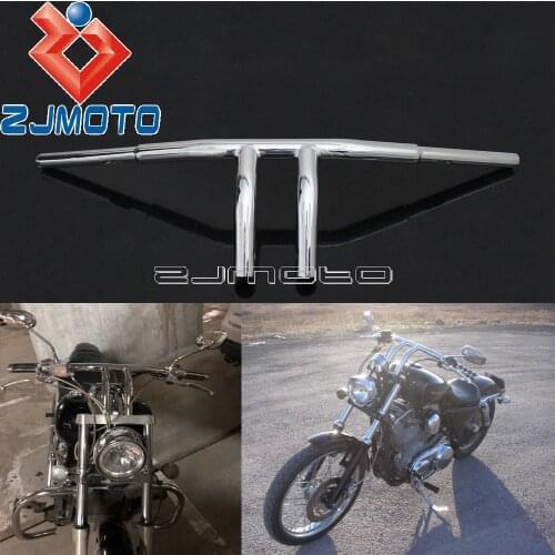 Motorcycle New Chrome 1-1/4" Handlebar T bar 8" Rise Handle Bar Custom For Harley Sportster Touring Cafe Racer Bobber Chopper