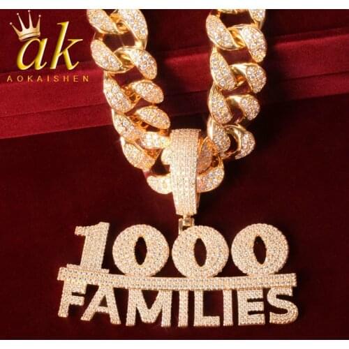 Number Combination Pendant Necklace Charm AAAA Cubic Zircon Mens Hip Hop Rock Jewelry