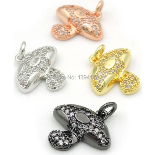 15*16*4mm Micro Pave Clear CZ Mushroom Charms Fit For Making DIY Bracelets Or Necklaces Jewelry