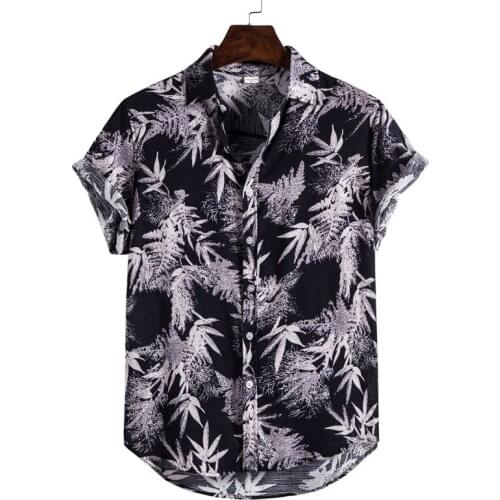 Mens Vintage Ethnic Printed Shirts Summer Hawaii Blusa Casual Loose Single Breasted Lapels Camicias Basic Short Sleeve Kimono