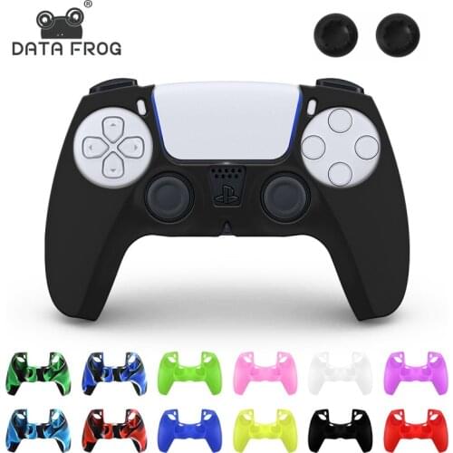 Data Frog Silicone Case for Playstation 5 Controller Accessories Gel Rubber Case Cover for Sony PS5 Controller Protection Case