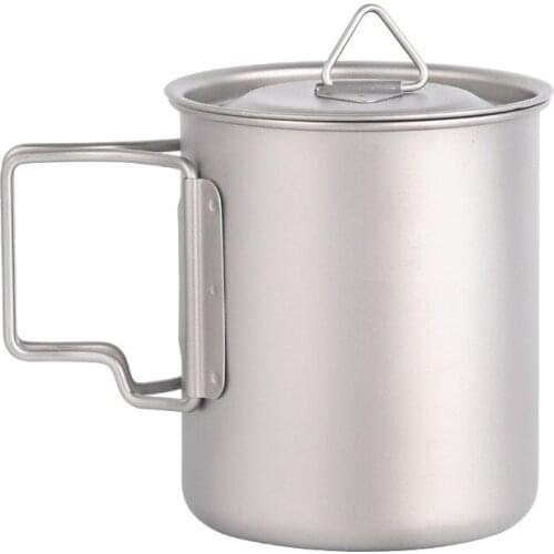 Outdoor Titanium Cup Pure Titanium Cup Folding Cup Mark Cup 450Ml Coffee Cup Tea Drinking Set Ta8307