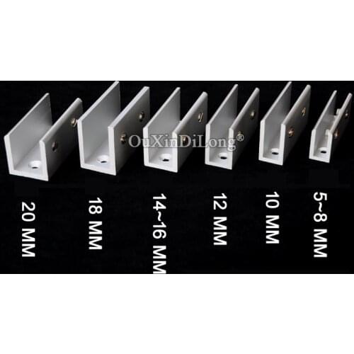 10PCS Aluminium Alloy U Glass Clamps for 5-20mm Glass/Acrylic Glass Brackets ,for Glass/Acrylic Hardware ,No Drilling GF345