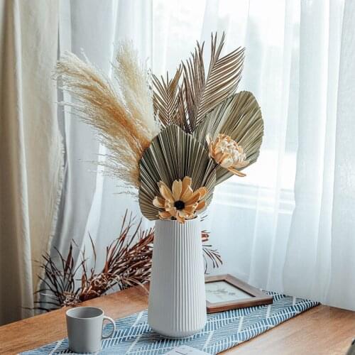 Natural Dried Palm Leaf Fan Plant DIY Party Art Wall Hanging Decoration Home Display Elegant Ornament Wedding Arrangement Decor