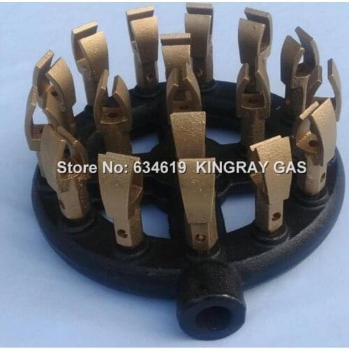 Duckbill Shape 18 Nozzles Cast Iron Gas Jet Burner Propane / Natural Gas Kitchen Burner For Commercial Cooking