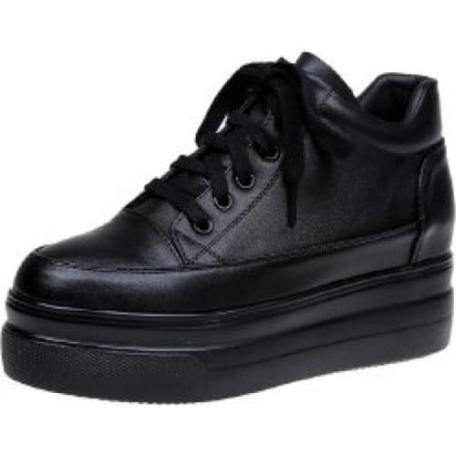 Women Shoes Leisure Chunky New Sneakers 2021 Female Sneakers Platform High Heel 8cm Lace-Up Shoes espadrilles Zapatillas mujer