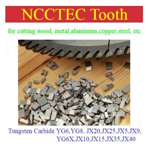 Tungsten Carbide cobalt Saw Tooth teeth segments heads YG6,YG8,JX20,JX25,JX5,JX9,YG6X,JX10,JX15,JX35,JX40 for Woods, aluminum