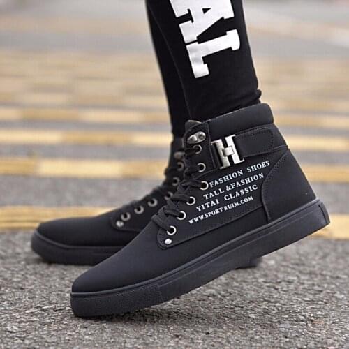 1 Pair New Brand Men Sneakers Flats Spring Mens Walking Shoes Ankle Boots British Style Men Canvas Sport Shoes