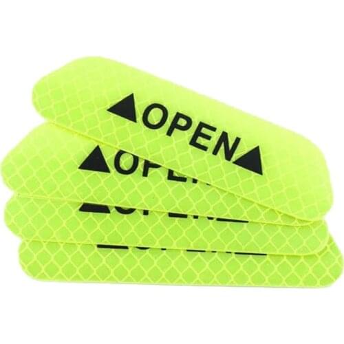 4 Pcs Car Door Open Reflective Stickers Outer Anti-collision Marker Trim Sticke H8WE
