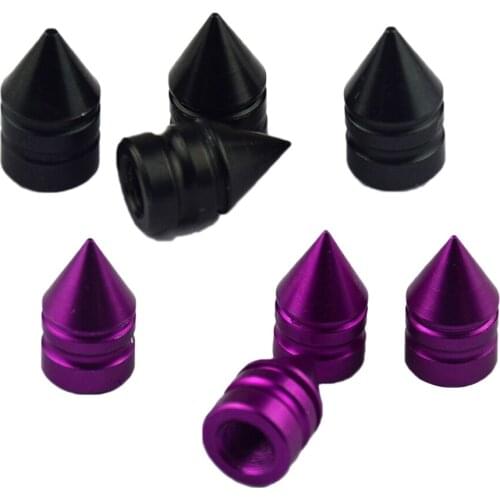 8 Count Car Auto Tyre Tire Valve Stem Covers Caps, Black+Purple