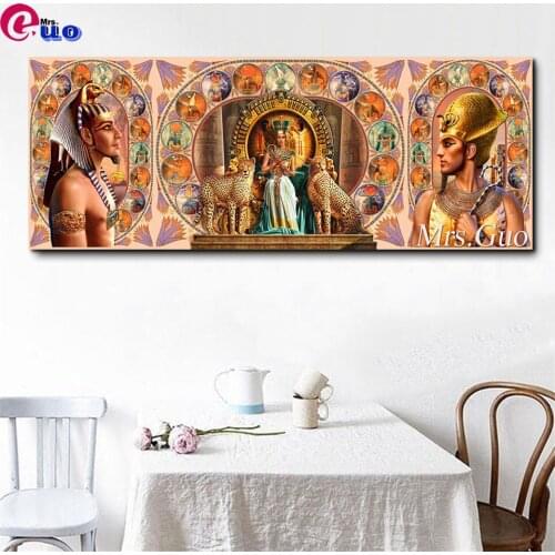 Large Size Egyptian 5d Diamond Painting Handmade Home Decor Full Round Square Diamond Embroidery Sale Egyptian Queen Leopard