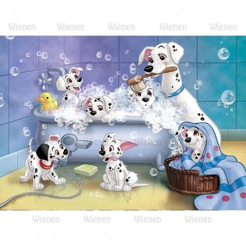 Diamond Painting Cartoon Dog Bathing Full Square And Round Drill 5D DIY Embroidery Cross Stitch Picture of Rhinestone Home Decor