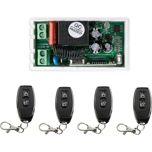 220 v 1 ch RF wireless remote control switch 1 receiver+4 transmitter 2016 new style
