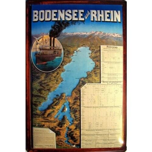 Bodensee Und Rhein Fahrplan Blechschild Schild Tin Sign 20 X 30 Cm