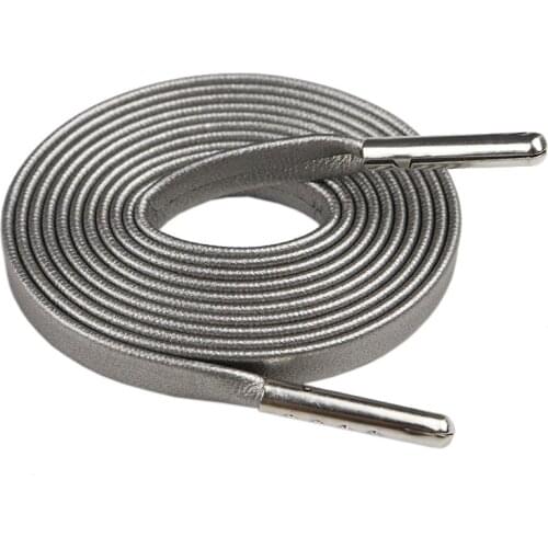 Coolstring Pure Color Black/White/Silver Shoe Cords With Metal Laces Tips Genuine Leather Shoe High Heel Fashion Business Style