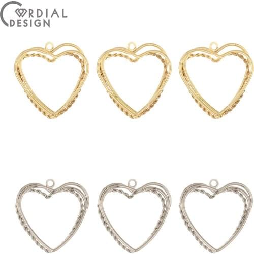 Cordial Design 100Pcs 28*28MM Jewelry Accessories/Hand Made/Earrings Pendant/Heart Shape/DIY Charms/Jewelry Findings Components