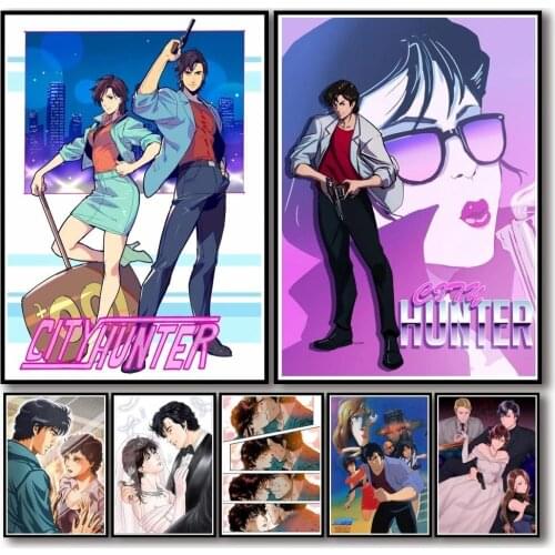 Home Decoration Hd Prints Painting City Hunter Pictures Wall Art Modular Canvas Anime Poster No Framework Bedside Background