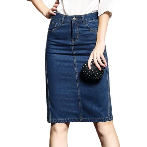 Faldas mujer moda 2020 Women Summer Skirts Saias Plus Size Casual Jeans Skirt Ladies Denim Pencil Skirts Femininas S-4XL