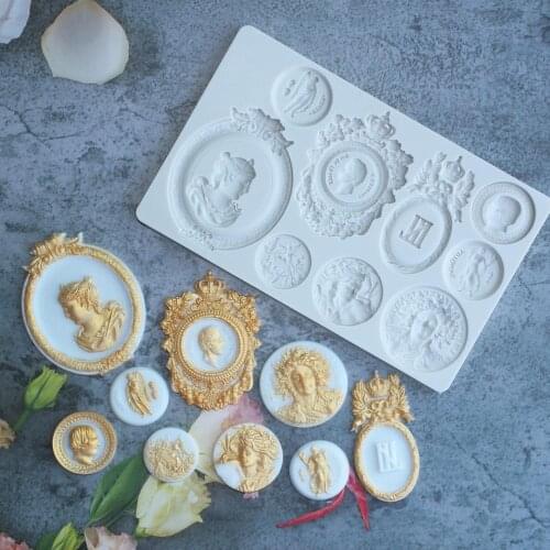 Angel Crown & Frame Silicone Mold Fondant Cakes Decorating Mould Sugarcraft Chocolate Baking Tool Kitchenware For Cake Gumpaste