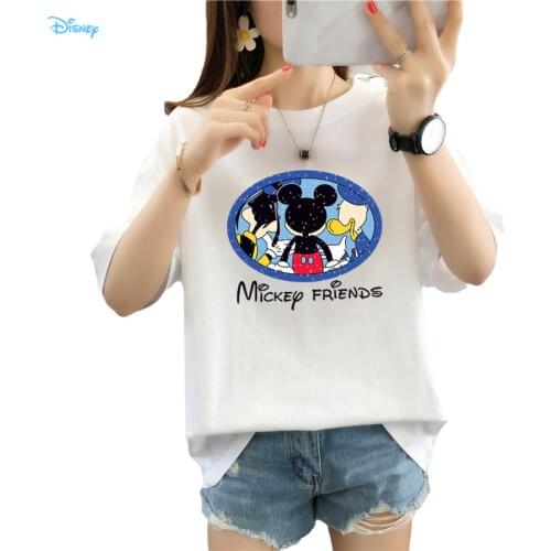 Disney Anime Three Musketeers Cute T Shirt Femme Short Sleeve Loose 100% Cotton Tshirt Women 2021 Summer Camisas De Mujer Y2K