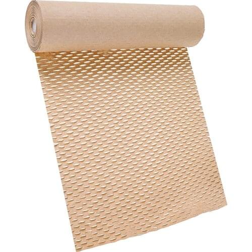 HOT-Honeycomb Packaging Paper Cushioning Kraft Paper Wrap Roll 11.8 Inch x 65 feet Eco-Friendly Honeycomb Protective Wrap