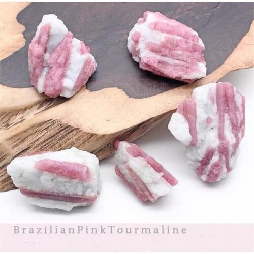 Rough Natural Rose Pink Brazilian Tourmaline Crystal Mineral Teaching Specimen Energy Point Reiki Healing Home Decoration