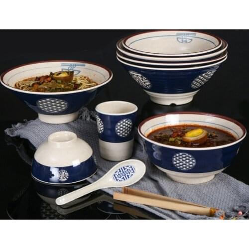 Chinese style miramine imitation porcelain noodle bowl restaurant plastic malatang bowl soup noodles noodles big bowl noodle res