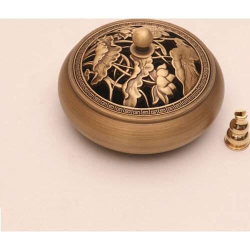 Copper Retro Incense Burner Living Room Metal Incense Holder Creative Home Decor Buddha Buddhist Ornaments Xmas Gift