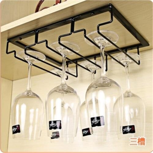 Reusable Iron Wine Glass Hanging Holder Goblet Storage Organizer Rack for Holder Glasses Bar Kitchen 6-21 Cups Hanger Shelf