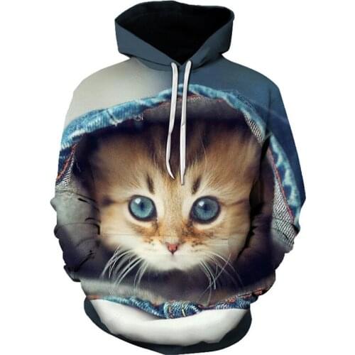 Fashion Women Men Lovely Anime Cat Fish Rabbit 3D Print Hooded Hoodies Ladies Casual Loose Sweatshirts Harajuku Pullover Clothes