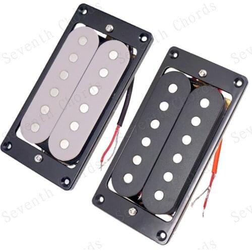 A Set 2 Pcs Brass Baseplate Opened Double Coil Electric Guitar Pickups Humbucker With Ring