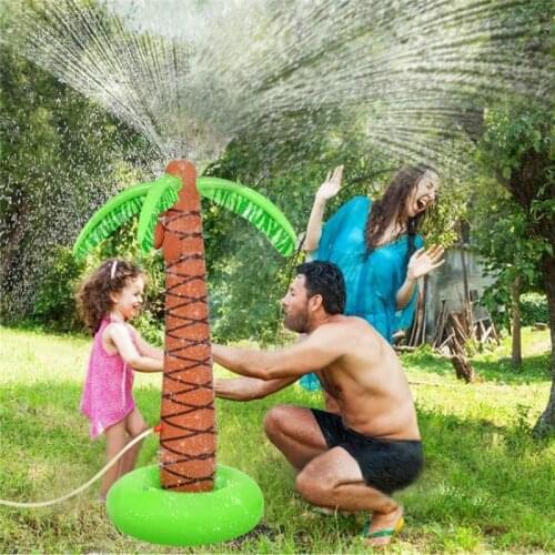 Inflatable Coconut Palm Tree Water Sprinkler Children Outdoor Game Toy Simulation Coconut Tree Pool Garden Party Funny For Kids
