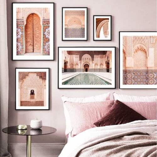 Wall Art Canvas Painting Moroccan East Gate Arabic Style Nordic Posters And Prints Wall Pictures For Living Room Salon Decor
