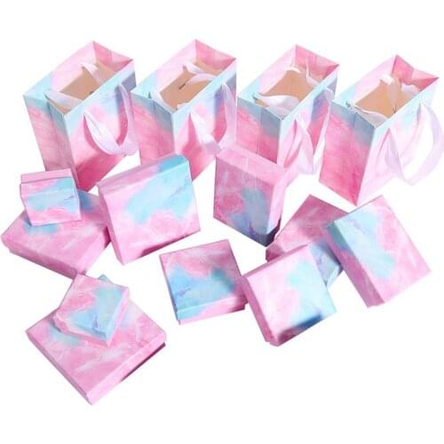 Jewelry Organizer Storage Gift Box Necklace Earrings Ring Box Paper Jewellry Packaging Container for Ring Earring Necklace