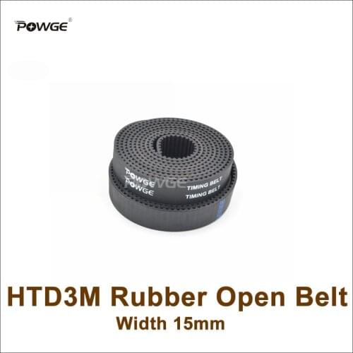 POWGE 3M Timing Belt 3M 15 Width 15mm HTD3M S3M Rubber Open Ended Timing Belt 3M-15 For Laser Machine