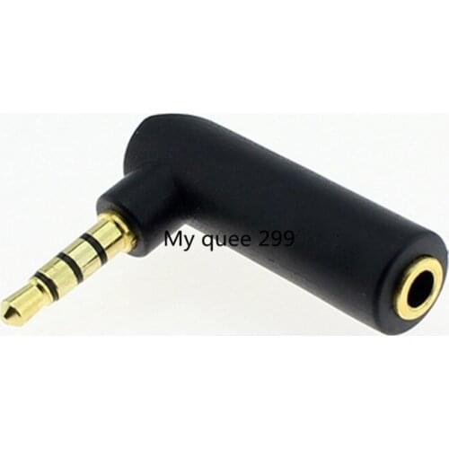 Gold-plated 3.5mm 4 section 4 public transfer female adapter plug - head plug right Angle 90-degree elbow l-shape switch head