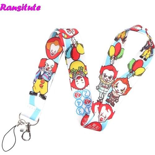 Clown Lanyard Key Mobile Phone Badge Holder DIY Mobile Phone Belt Fashion Neckband And Key Ring Webbing R681