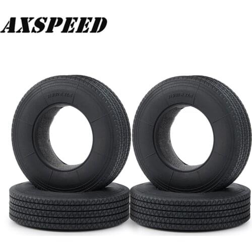 AXSPEED Rubber Tyres Wheel Tires with Sponge for 1/14 Tamiya Tractor Trucks RC Rock Crawler Car Upgrade Accessories
