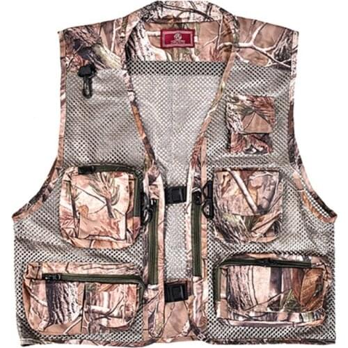 Fishing vest Camouflage Quick Dry Multifunctional Polyester Fishing Clothing Multi-Pocket Waistcoat Hunt Hike Fisherman Clothes