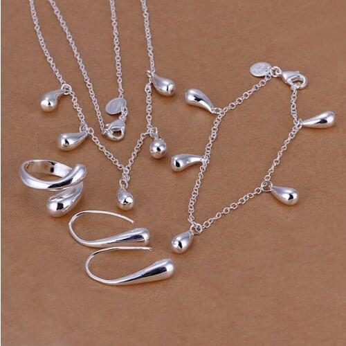 S218 Wholesale, jewelry set, fashion jewelry set Droptear Ring Earrings Bracelet Necklace Jewelry Set