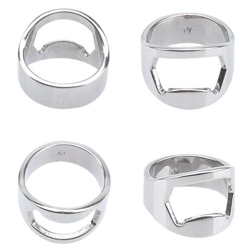 Silver Creative Stainless Steel Portable Beer Openers Finger Ring Bottle Opener Bar Tools Kitchen Gadget Beer bottle Opener